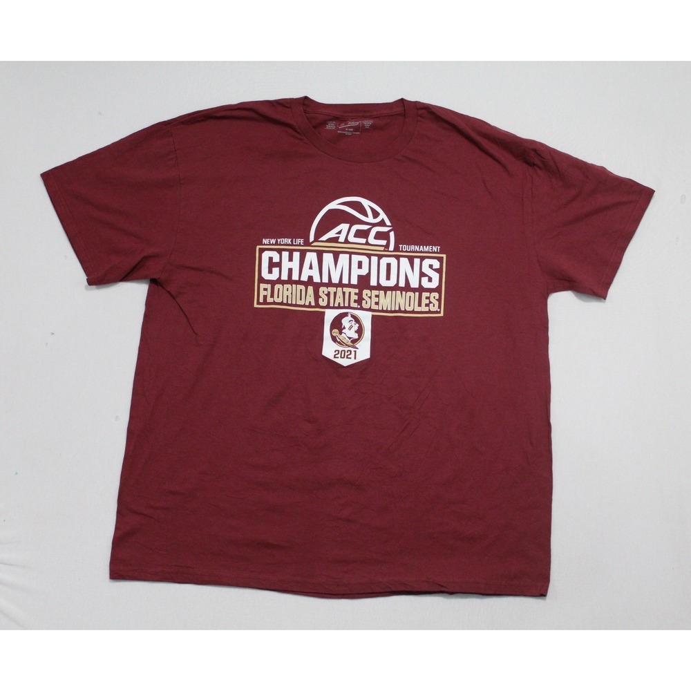 The Victory FSU T-Shirt Mens XXL Red Good 2021 ACC Champions Seminoles Crew Neck